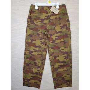 Sundance Women's SZ 4 P Quincy Camo Pants Button Fly Utility Cropped New $138